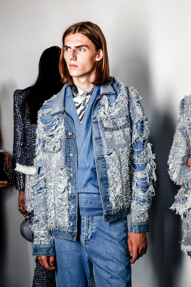 Look denim Balmain